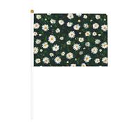 Piccole bandiere da tenere in mano con margherite bianche sull'erba, mini bandiere su bastone per feste, attività di squadra, sfilate, decorazione per le vacanze, confezione da 10