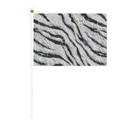 Piccole bandiere da tenere in mano con tigre nera bianca e neve, mini bandiere su bastone per feste, attività di squadra, parate, decorazione per vacanze, confezione da 10