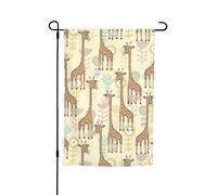 Piccole bandiere disegnate a mano della stampa delle giraffe per la bandiera del giardino dell'iarda spessa per i prati dei portici resistenti allo sbiadimento