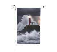 Piccole bandiere per cortile giardino con stampa faro in tempesta spessa per portici prati resistenti allo sbiadimento