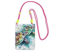 Piccole borse a tracolla da donna borsa per telefono cellulare borsa impermeabile due tartarughe acquerello splash portafoglio borsette marsupio marsupio fucusia, taglia unica