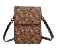 Piccole borse a tracolla da donna, in pelle chicco di caffè e tazza stampa cellulare borsa a tracolla portafogli