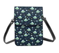 Piccole borse a tracolla da donna, in pelle con galassia Ufo per telefono cellulare, borsa a tracolla portafoglio