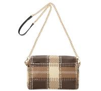 Piccole borse a tracolla da donna in pelle vegana borse a tracolla impermeabili borsa a tracolla marrone tartan scozzese