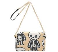 Piccole borse a tracolla in pelle vegana borse per tutti i giorni con zip donna borse a tracolla scheletro grafica Halloween