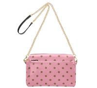Piccole borse a tracolla in pelle vegana da donna casual borse a tracolla con zip borse a tracolla a pois rosa brillante metà secolo moderno