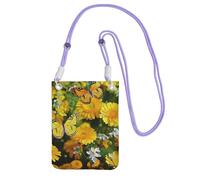 Piccole borse a tracolla per le donne borsa del telefono cellulare borsa impermeabile borsa del telefono farfalla gialla e margherite gialle borse portafoglio marsupio