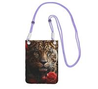 Piccole borse a tracolla per le donne borsa del telefono cellulare borsa impermeabile borsa del telefono rosa rossa e tigre borse portafoglio marsupio