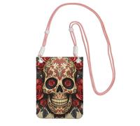 Piccole borse a tracolla per le donne borsa del telefono cellulare borsa impermeabile borsa del telefono rosso rosa zucchero teschio borse marsupio