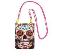 Piccole borse a tracolla per le donne borsa del telefono cellulare borsa impermeabile borsa del telefono colorato teschio di zucchero borse marsupio