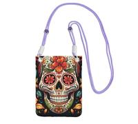 Piccole borse a tracolla per le donne borsa del telefono cellulare borsa impermeabile borsa del telefono colorato teschio di zucchero borse marsupio