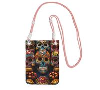 Piccole borse a tracolla per le donne borsa del telefono cellulare borsa impermeabile borsa del telefono colorato teschi di zucchero borse portafogli marsupio