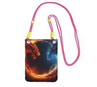 Piccole borse a tracolla per le donne borsa del telefono cellulare borsa impermeabile del telefono del fuoco e dei draghi di ghiaccio borse del portafoglio marsupio