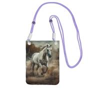 Piccole borse a tracolla per le donne borsa del telefono cellulare borsa impermeabile del telefono del cavallo che corre nel campo delle borse del raccoglitore del marsupio