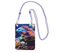 Piccole borse a tracolla per le donne borsa del telefono cellulare borsa impermeabile del telefono della barriera corallina pesci acquario borsette marsupio