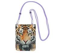 Piccole borse a tracolla per le donne borsa del telefono cellulare borsa impermeabile del telefono dell'anno della tigre portafoglio borse marsupio, Viola, Taglia unica