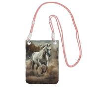 Piccole borse a tracolla per le donne borsa del telefono cellulare borsa impermeabile del telefono del cavallo che corre nel campo delle borse del raccoglitore del marsupio
