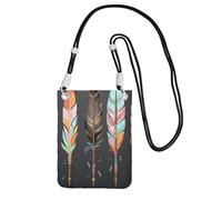 Piccole borse a tracolla per le donne borsa del telefono cellulare borsa impermeabile del telefono della piuma frecce portafoglio borse marsupio