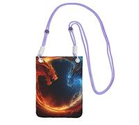 Piccole borse a tracolla per le donne borsa del telefono cellulare borsa impermeabile del telefono del fuoco e dei draghi di ghiaccio borse del portafoglio marsupio