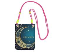 Piccole borse a tracolla per le donne borsa del telefono cellulare borsa impermeabile del telefono Eid al-Fitr luna e stelle portafoglio borse marsupio