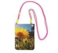 Piccole borse a tracolla per le donne borsa del telefono cellulare borsa impermeabile del telefono fiore giallo sotto il sole Borse del raccoglitore Fanny Pack