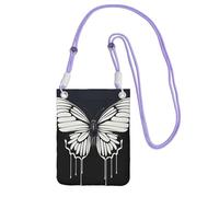 Piccole borse a tracolla per le donne borsa del telefono cellulare borsa impermeabile del telefono Una farfalla in bianco e nero Portafoglio Borse Fanny Pack