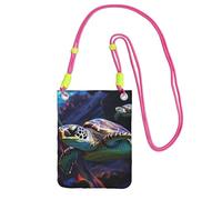 Piccole borse a tracolla per le donne borsa del telefono cellulare borsa impermeabile del telefono Una tartaruga marina tropicale colorata borsette Fanny Pack