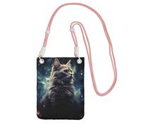Piccole borse a tracolla per le donne borsa del telefono cellulare borsa impermeabile del telefono Un gatto in una nebulosa Portafoglio Borse Fanny Pack