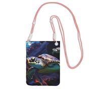 Piccole borse a tracolla per le donne borsa del telefono cellulare borsa impermeabile del telefono Una tartaruga marina tropicale colorata borsette Fanny Pack