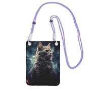 Piccole borse a tracolla per le donne borsa del telefono cellulare borsa impermeabile del telefono Un gatto in una nebulosa Portafoglio Borse Fanny Pack