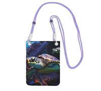Piccole borse a tracolla per le donne borsa del telefono cellulare borsa impermeabile del telefono Una tartaruga marina tropicale colorata borsette Fanny Pack