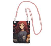 Piccole borse a tracolla per le donne borsa del telefono cellulare borsa impermeabile del telefono Una ragazza che ama i gatti Portafoglio Borse Fanny Pack