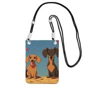 Piccole borse a tracolla per le donne borsa del telefono cellulare borsa impermeabile due bassotti portafogli marsupio