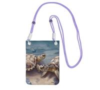 Piccole borse a tracolla per le donne borsa del telefono cellulare borsa impermeabile due tartarughe e conchiglie portafoglio borse marsupio