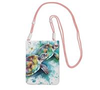 Piccole borse a tracolla per le donne borsa del telefono cellulare borsa impermeabile due tartarughe acquerello splash portafoglio borse marsupio