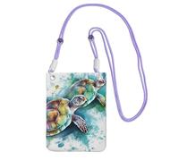 Piccole borse a tracolla per le donne borsa del telefono cellulare borsa impermeabile due tartarughe acquerello splash portafoglio borse marsupio