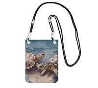 Piccole borse a tracolla per le donne borsa del telefono cellulare borsa impermeabile due tartarughe e conchiglie portafoglio borse marsupio