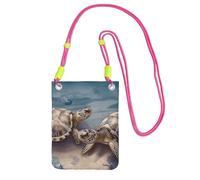Piccole borse a tracolla per le donne borsa del telefono cellulare borsa impermeabile due tartarughe e conchiglie portafoglio borse marsupio