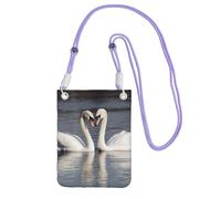 Piccole borse a tracolla per le donne borsa del telefono cellulare borsa impermeabile romantico cigno bianco portafoglio borse marsupio