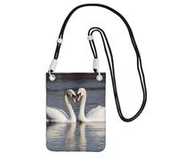 Piccole borse a tracolla per le donne borsa del telefono cellulare borsa impermeabile romantico cigno bianco portafoglio borse marsupio