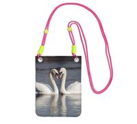 Piccole borse a tracolla per le donne borsa del telefono cellulare borsa impermeabile romantico cigno bianco portafoglio borse marsupio