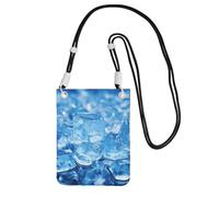 Piccole borse a tracolla per le donne borsa del telefono cellulare borsa impermeabile sacchetto del telefono blu cubo di ghiaccio sfondo portafogli borse Fanny Pack