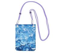 Piccole borse a tracolla per le donne borsa del telefono cellulare borsa impermeabile sacchetto del telefono blu cubo di ghiaccio sfondo portafogli borse Fanny Pack