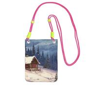 Piccole borse a tracolla per le donne borsa del telefono cellulare impermeabile borsa del telefono cabina nei boschi borse portafoglio marsupio