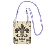 Piccole borse a tracolla per le donne borsa del telefono cellulare impermeabile borsa del telefono Fleur-de-Lis e cappotto braccia cavaliere portafoglio borse marsupio