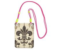 Piccole borse a tracolla per le donne borsa del telefono cellulare impermeabile borsa del telefono Fleur-de-Lis e cappotto braccia cavaliere portafoglio borse marsupio