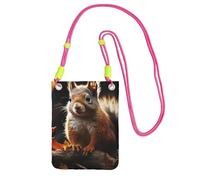Piccole borse a tracolla per le donne borsa del telefono cellulare impermeabile borsa del telefono scoiattolo nel bosco borse portafoglio marsupio