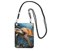 Piccole borse a tracolla per le donne borsa del telefono cellulare impermeabile borsa del telefono tartaruga che nuota nel mare Portafogli Fanny Pack