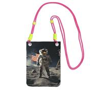 Piccole borse a tracolla per le donne borsa del telefono cellulare mini portafoglio astronauta atterraggio sulla luna borsa del telefono cellulare