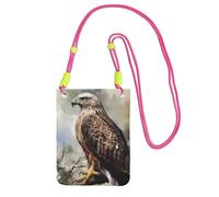 Piccole borse a tracolla per le donne borsa del telefono cellulare mini portafoglio del cellulare acquerello del falco seduto sull'albero borsa del telefono cellulare
